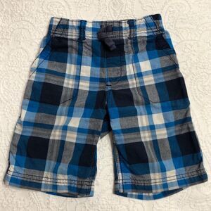 Boys Carter’s Shorts Size 5 Navy Blue and White Plaid